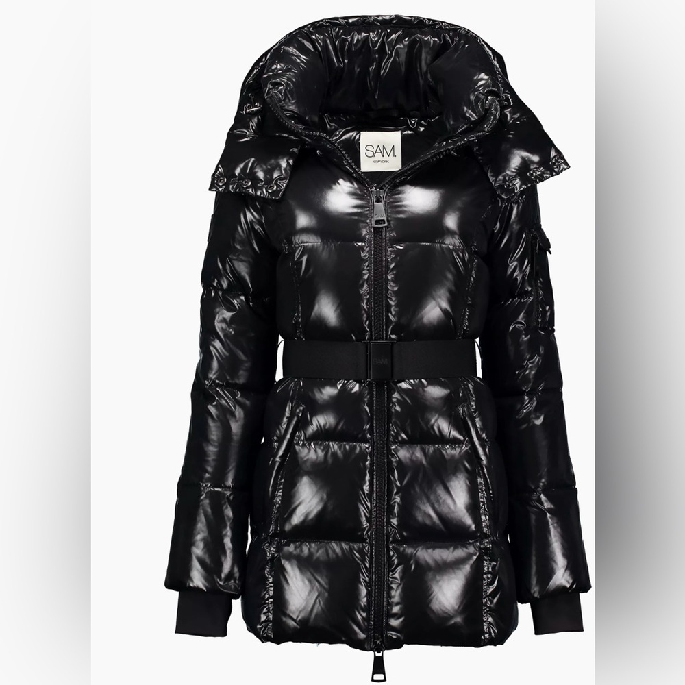 SAM. Soho Belted Down Puffer Coat Black Size M